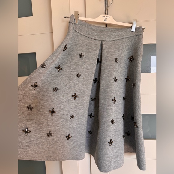 H&M voluminous gray circle skirt with embellishments 36/6 - Picture 4 of 5